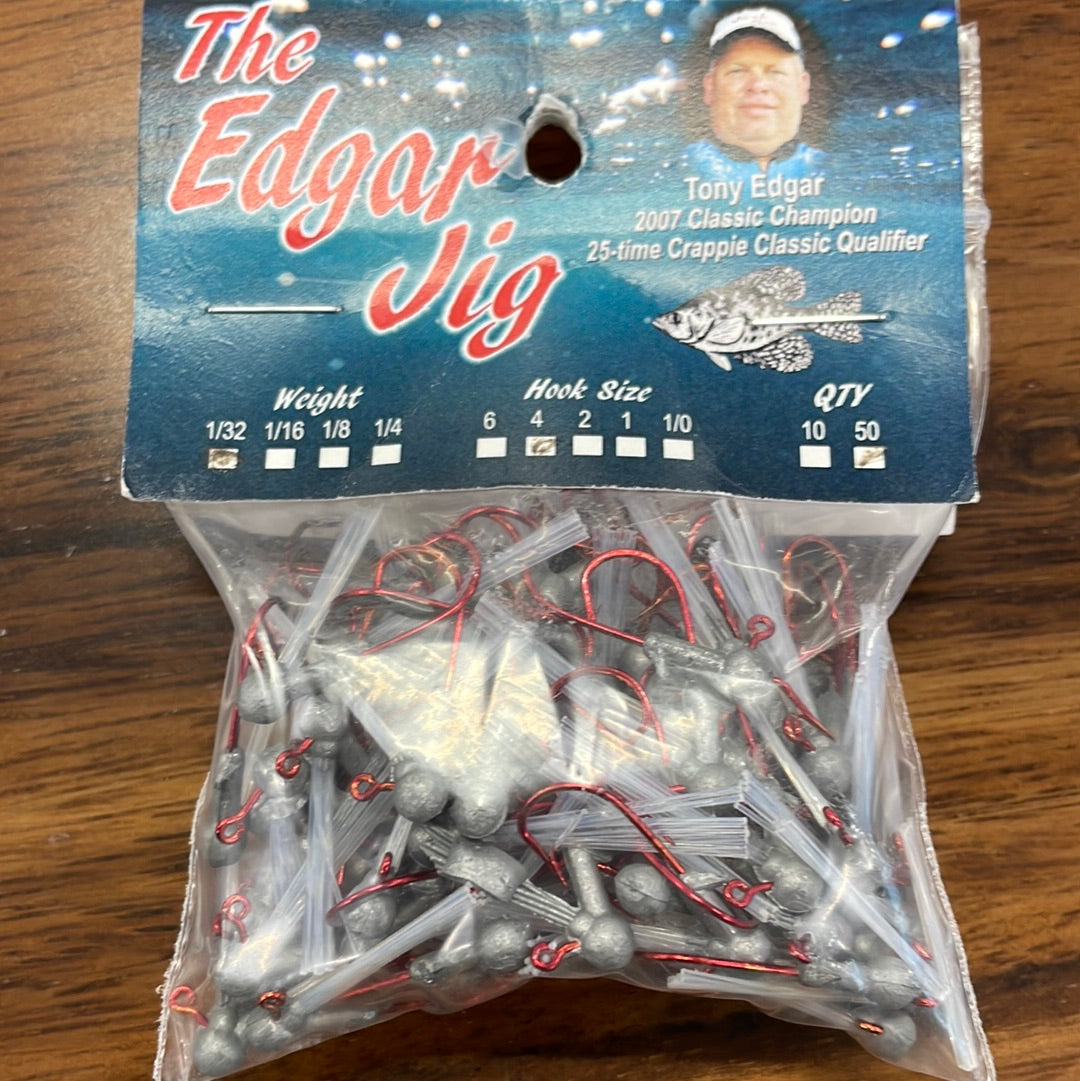 1/32 #4 red weedless 50 pk