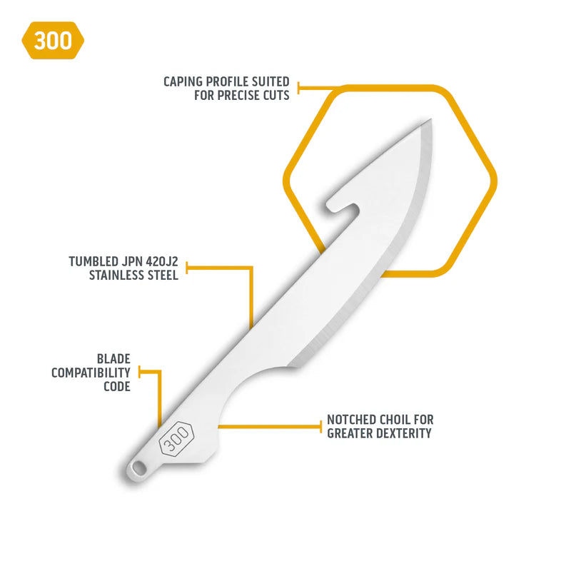 3.0" CAPING BLADES | 6-PACK 300 BLADE CODE | STAINLESS | 6 PACK