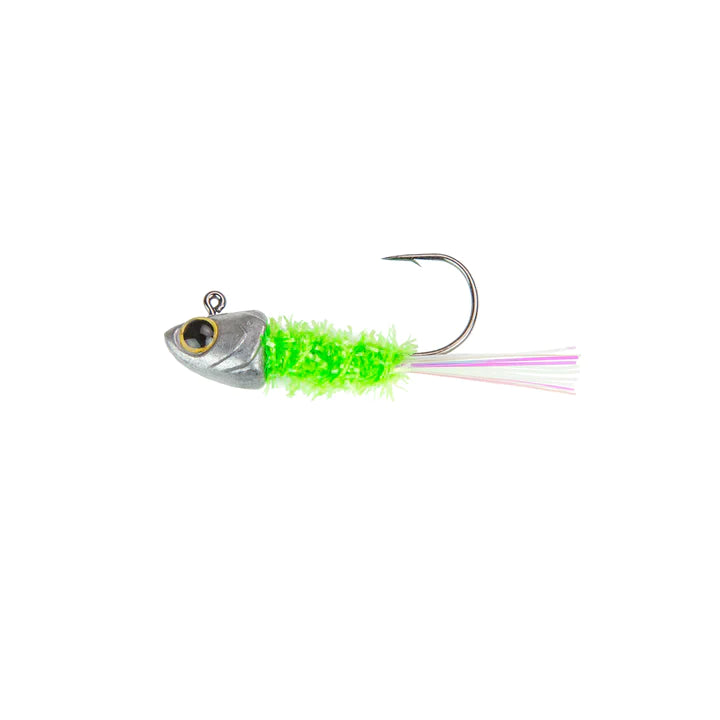 6th Sense Spangle Tinsel Jig 18 Chartreuse Minnow