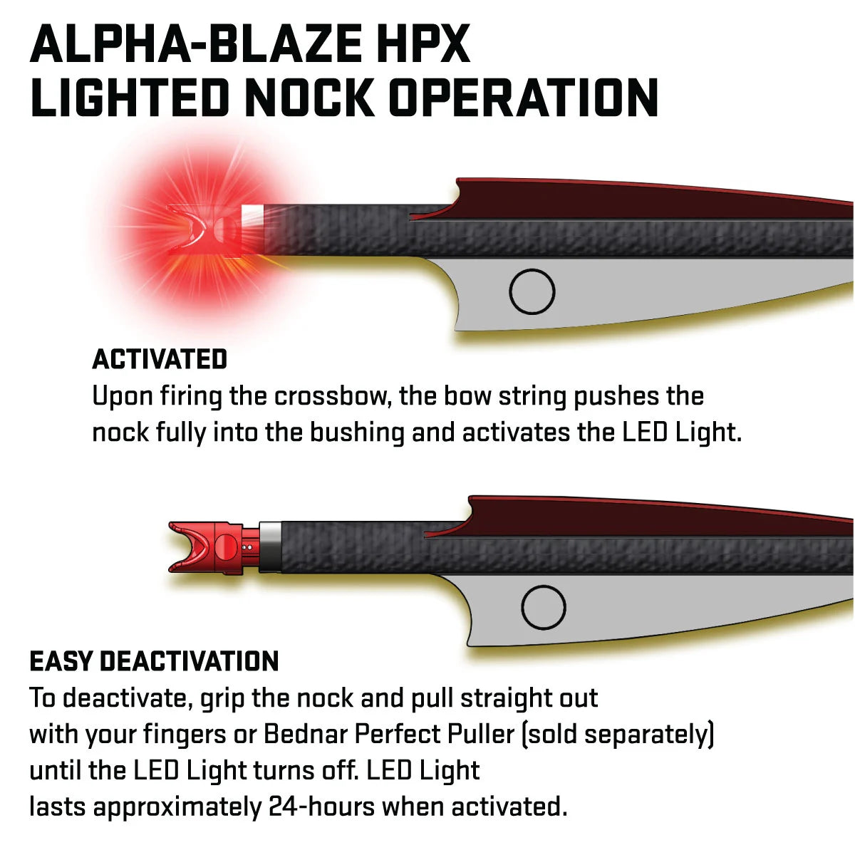 Alpha-Blaze HPX Red Lighted Nock 3 Pack
