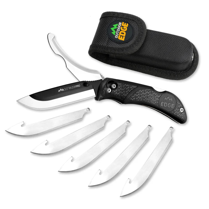 RazorPro® G REPLACEABLE BLADE HUNTING KNIFE WITH FOLD OUT GUTTING BLADE