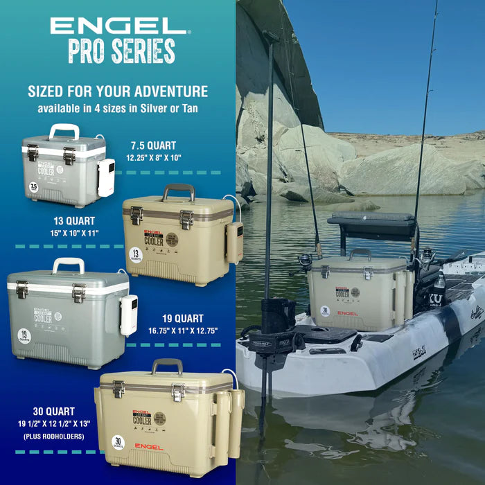 Engel 19Qt Live Bait Pro Cooler with AP3 Rechargeable Aerator & Stainless Hardware