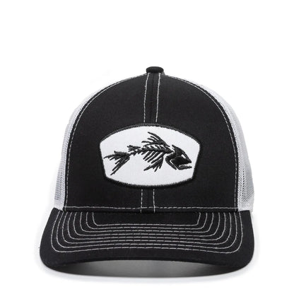 Bone Fishing Hat Black/White