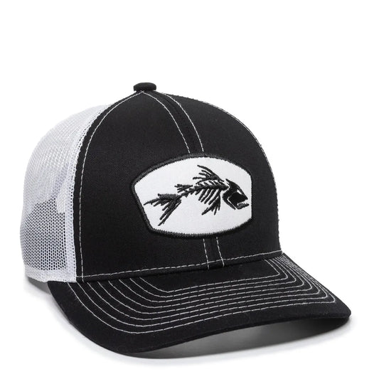 Bone Fishing Hat Black/White