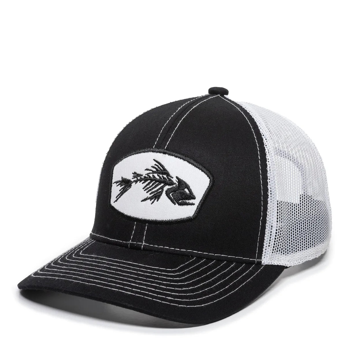 Bone Fishing Hat Black/White