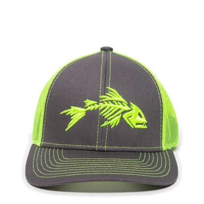 Bone Fish Hat Fluorescent Green Mesh