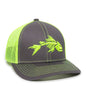 Bone Fish Hat Fluorescent Green Mesh