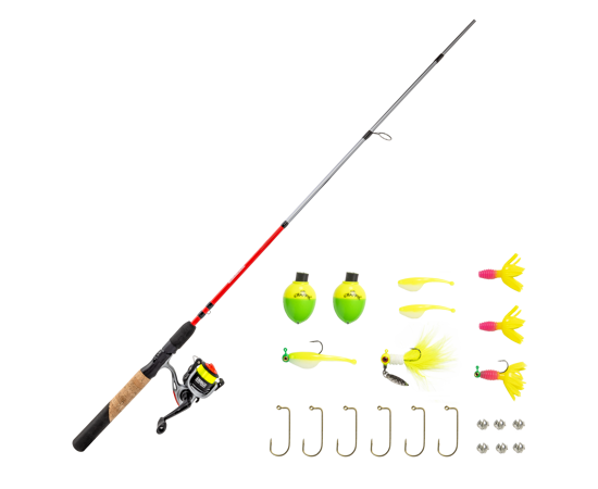 Ready Tackle Crappie 6'6" 2pc Ultra Light Spinning Combo with Mr. Crappie Tackle